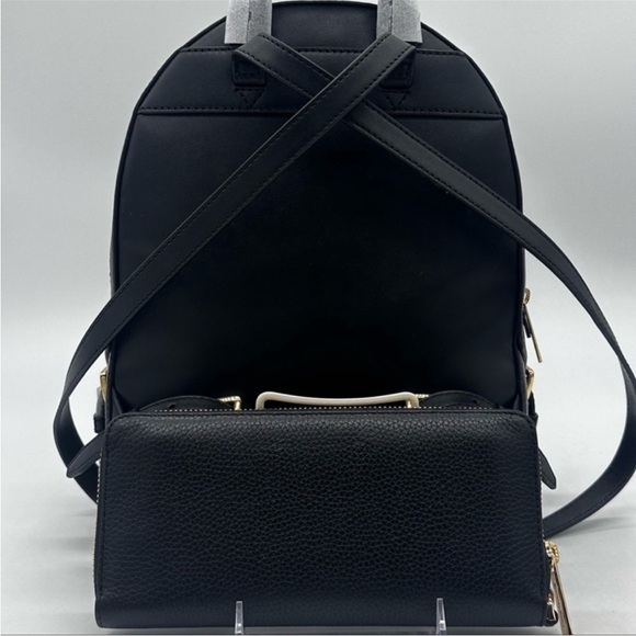 Michael Kors Medium Jaycee Backpack & Continental Wallet Wristlet Black - Picture 5 of 14